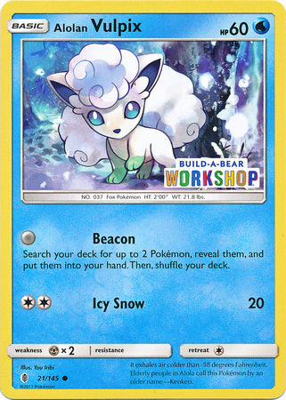 Alolan Vulpix (21/145) (Build A Bear Workshop Exclusive) [Sun & Moon: Guardians Rising] | Golgari Games