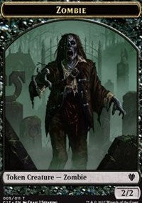 Zombie // Gold Double-sided Token [Commander 2017 Tokens] | Golgari Games