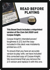 Corpse Knight Reminder Card (Knights' Charge Brawl Deck) [Core Set 2020 Tokens] | Golgari Games