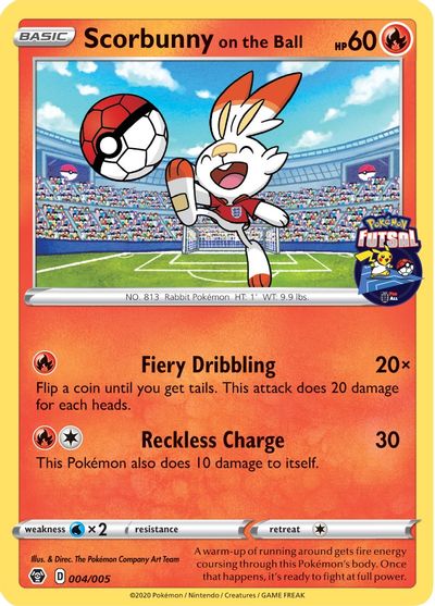 Scorbunny on the Ball (004/005) [Pokemon Futsal Collection] | Golgari Games