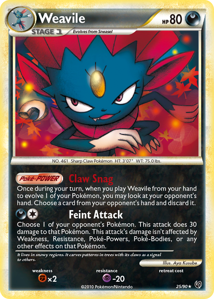 Weavile (25/90) [HeartGold & SoulSilver: Undaunted] | Golgari Games