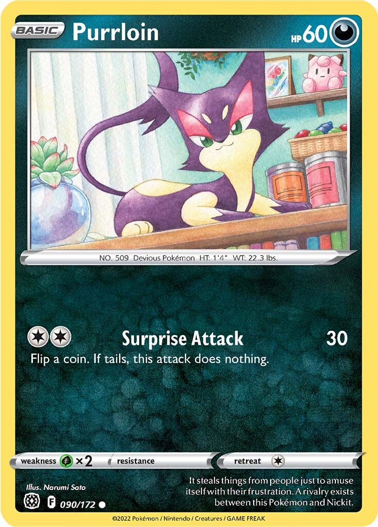 Purrloin (090/172) [Sword & Shield: Brilliant Stars] | Golgari Games