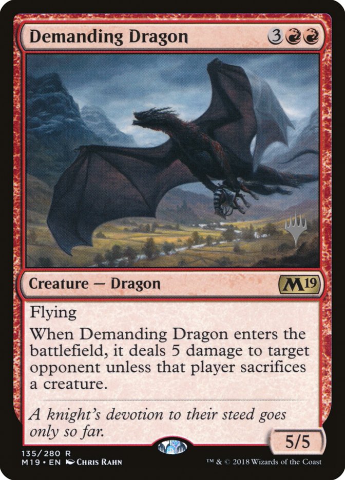 Demanding Dragon (Promo Pack) [Core Set 2019 Promos] | Golgari Games