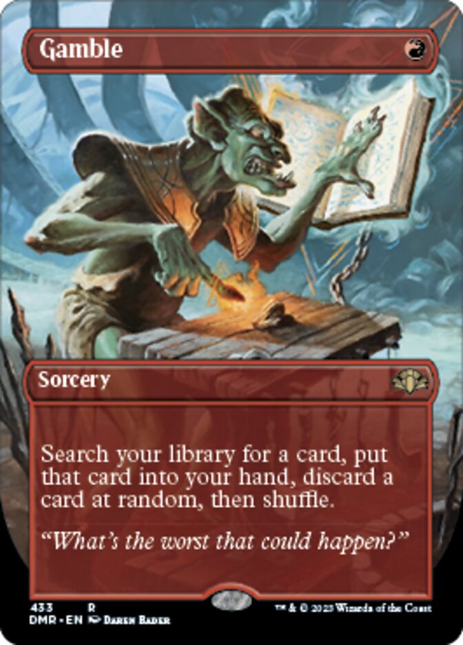 Gamble (Borderless Alternate Art) [Dominaria Remastered] | Local Legends