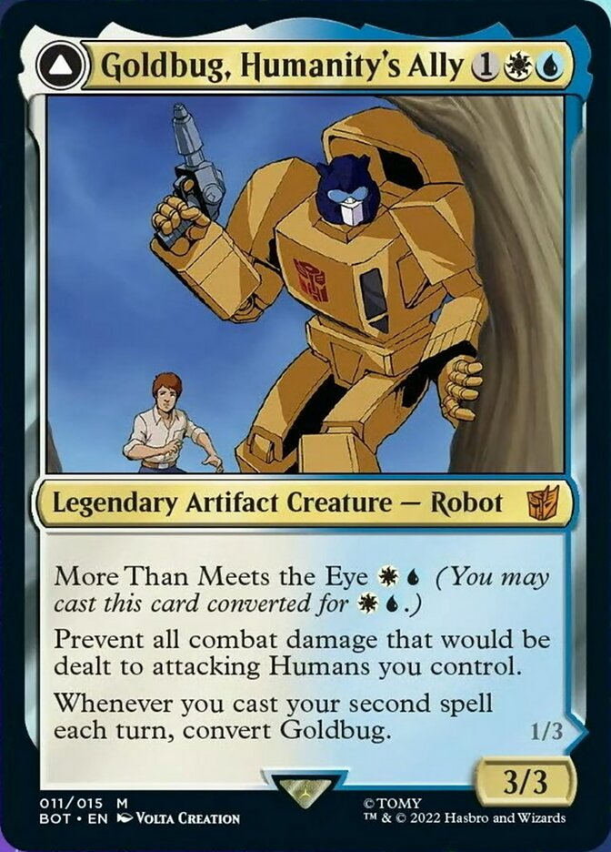 Goldbug, Humanity's Ally // Goldbug, Scrappy Scout [Universes Beyond: Transformers] | Golgari Games