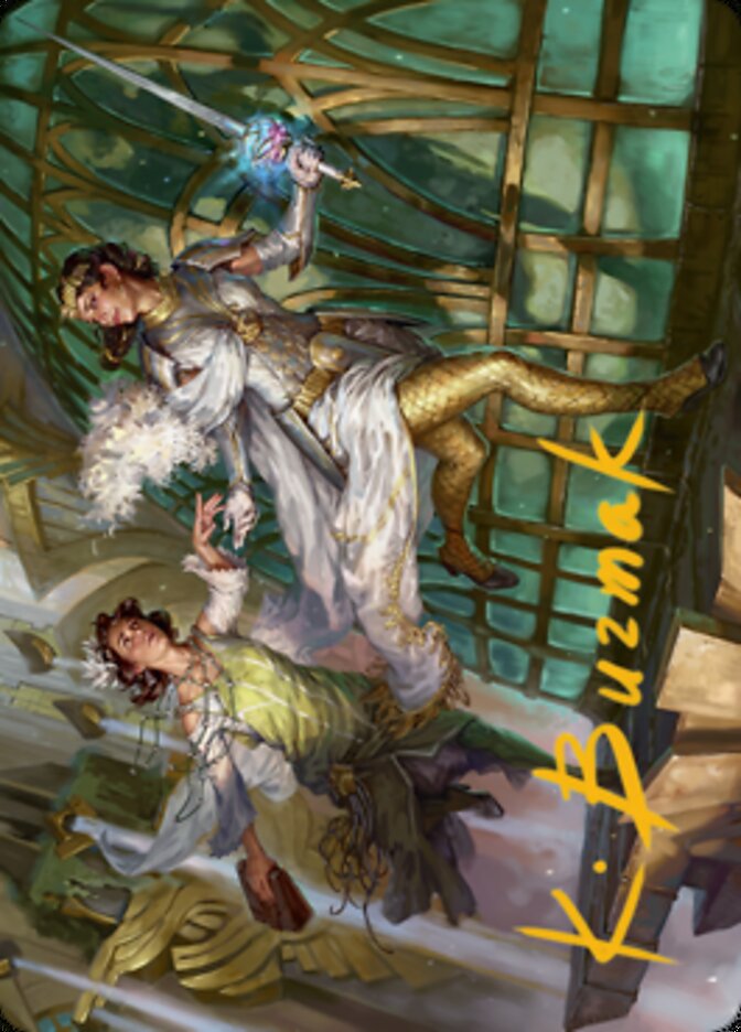 Daring Escape Art Card (Gold-Stamped Signature) [Streets of New Capenna Art Series] | Golgari Games