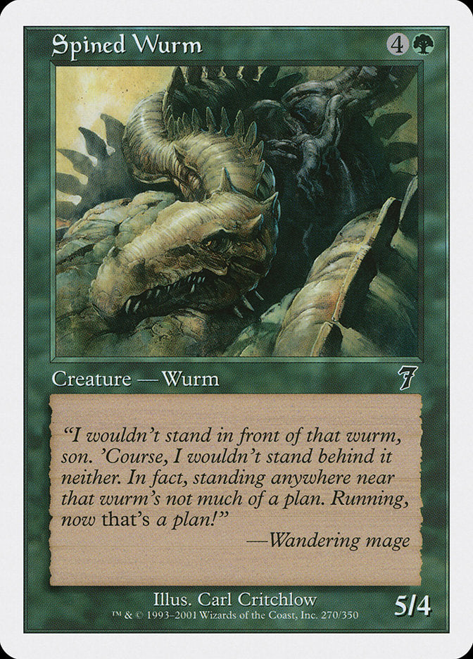 Spined Wurm [Seventh Edition] | Golgari Games