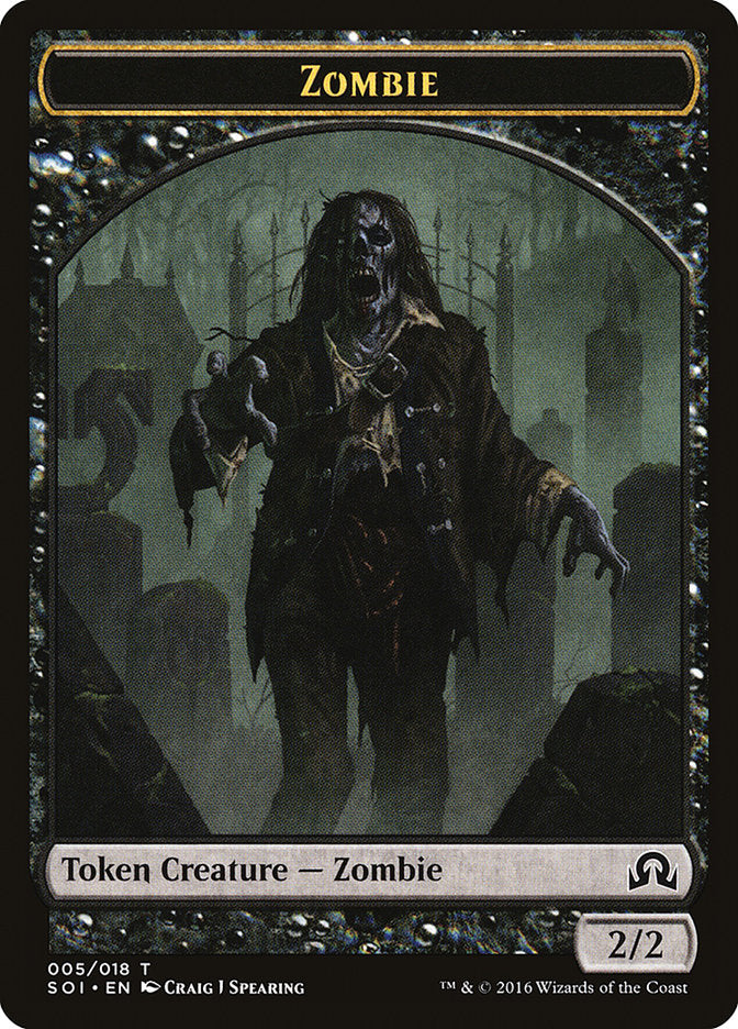 Zombie Token [Shadows over Innistrad Tokens] | Golgari Games