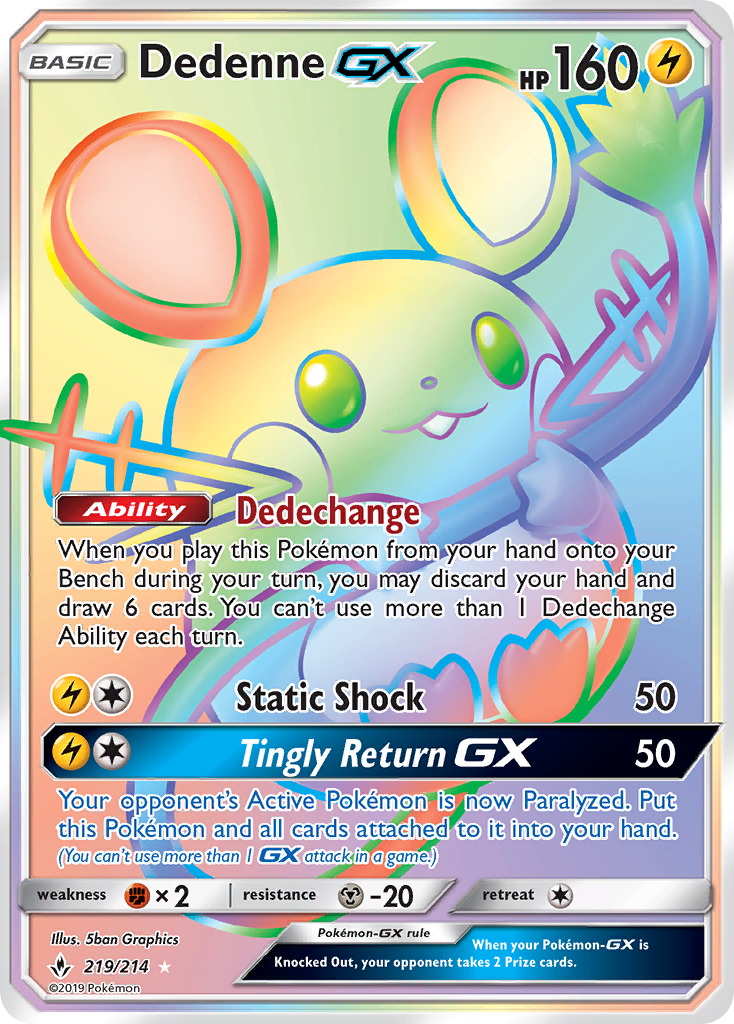 Dedenne GX (219/214) [Sun & Moon: Unbroken Bonds] | Golgari Games