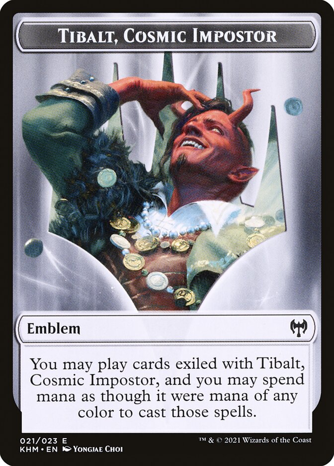 Elf Warrior // Tibalt, Cosmic Impostor Emblem Double-sided Token [Kaldheim Tokens] | Local Legends