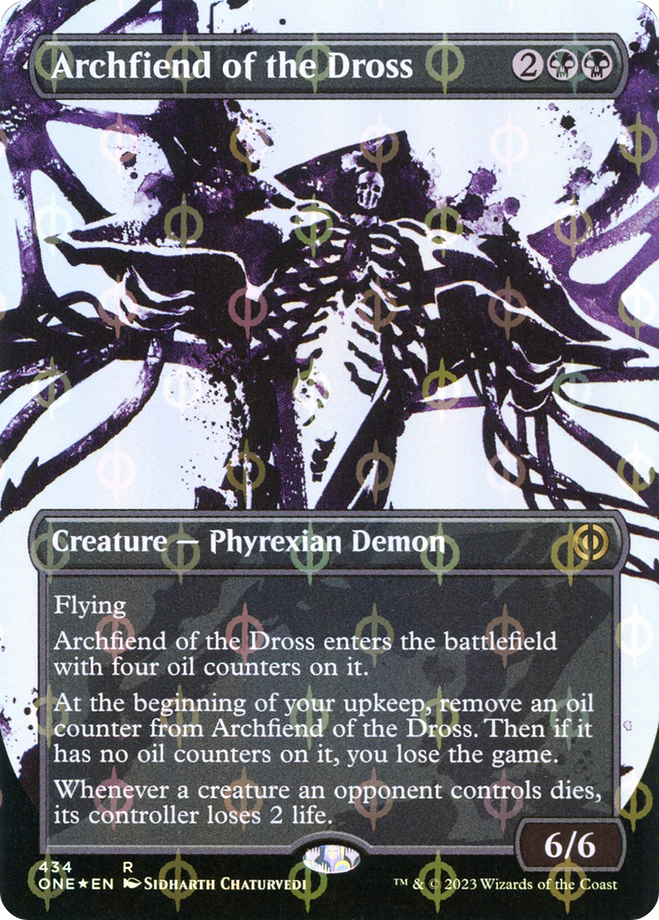 Archfiend of the Dross (Borderless Ichor Step-and-Compleat Foil) [Phyrexia: All Will Be One] | Golgari Games