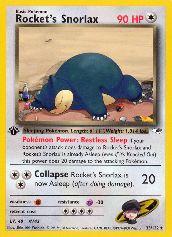 Rocket's Snorlax (33/132) [Gym Heroes 1st Edition] | Golgari Games