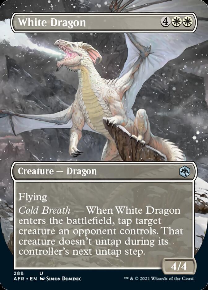 White Dragon (Borderless Alternate Art) [Dungeons & Dragons: Adventures in the Forgotten Realms] | Golgari Games