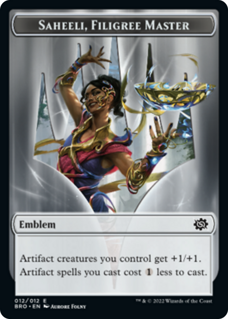 Saheeli, Filigree Master Emblem [The Brothers' War Tokens] | Local Legends