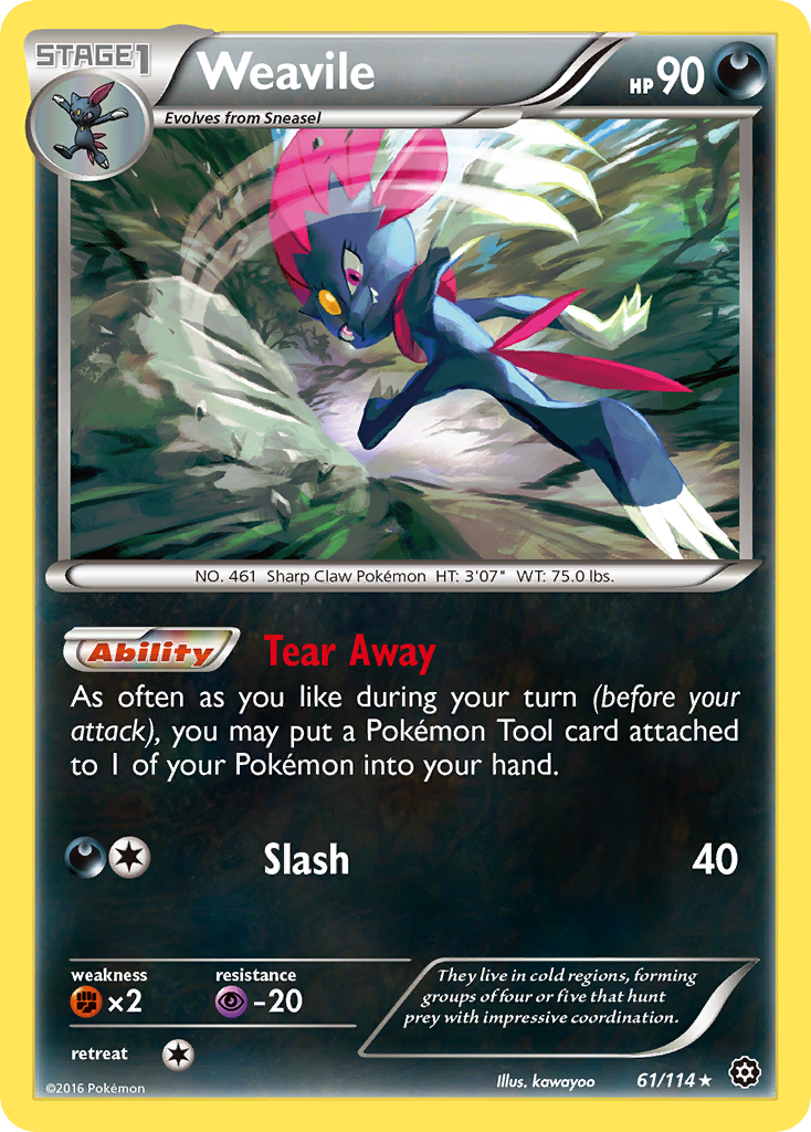 Weavile (61/114) [XY: Steam Siege] | Golgari Games